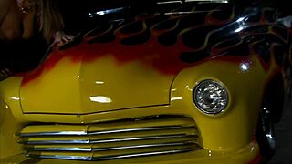 blonde cougar milf in heels and fishnets takes monster cock anal creampie outdoors