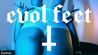 Close-Up Latina Goddess Emilly's Sweet Tasty Feet Licked in Nylon POV