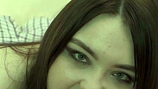 cum leaks from pussy as she strap-on pounds him chastity locked