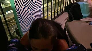 Public Balcony Turns Risky With Outdoor Creampie Adventure