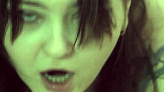 cum leaks from pussy as she strap-on pounds him chastity locked