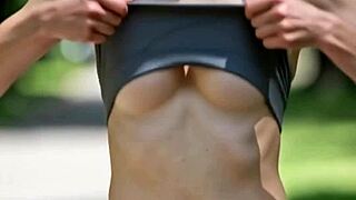 Slutty Runners Flash Perfect Tits Publicly in Wild Compilation