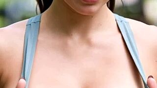 Slutty Runners Flash Perfect Tits Publicly in Wild Compilation