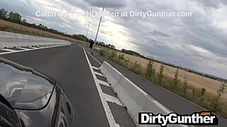 horny grandpa fingers and fucks young sluts outdoors for cash