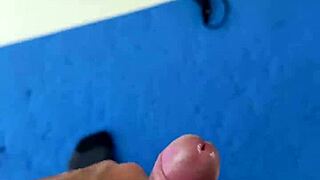 Hey neighbor, wanna see me slide into her sweaty pussy mid-workout hairy beaver exposed?