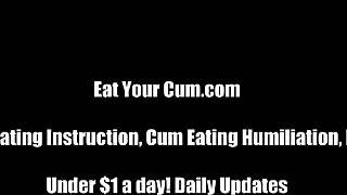 lick those cum-covered hands clean like a good boy