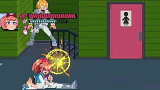 Lewd city girls spank asses in garter belts while giving sloppy blowjobs with stockings