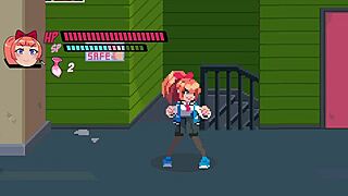 Lewd city girls spank asses in garter belts while giving sloppy blowjobs with stockings