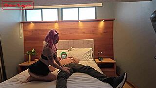 zoro unleashes massive cumshot on maid's huge tits after doggystyle pounding in steamy cosplay roleplay