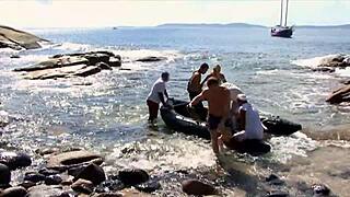 Czech slut Lea Lazur gapes ass rides monster cock heels