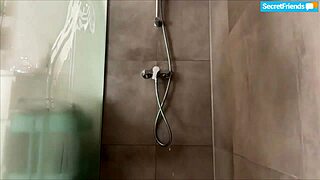 Oh man, lady lyne's big natural tits so slippery wet in shower, dildo orgasm kinky
