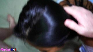 asian milf maid's heart races sucking cock bareback doggystyle cumshot feels so slutty