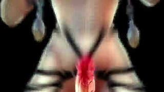 short hair futanari girl dances and drips in rhythmic music video