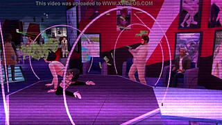 whoa sims4 strip club babe dances wild ripping clothes off 🔥💃