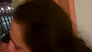 wet pussy sucking big cock then fucking creampie in hotel room