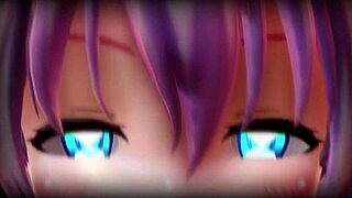 short hair futanari girl dances and drips in rhythmic music video