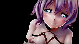 short hair futanari girl dances and drips in rhythmic music video