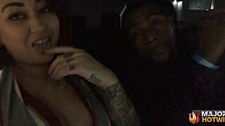 outside the car horny redhead kendra lee gags on rome majors monster cock publicly