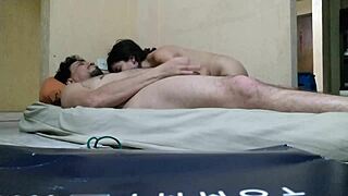 He sits on bluezao's delicious cock loving every crossdressing oral thrust