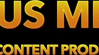 Curly Redhead Teen in Stockings Fingers Clit While Bent Over for Big Cock Assfucking Close Up