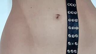 Light belt spanking punishment stings just right