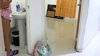 Stepdad catches stepdaughter masturbating then rams her tight pussy