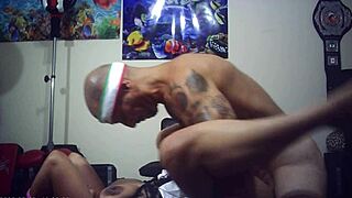 behind the scenes of glasses girl's hardcore pussy pounding ends in massive cumshot climax but he keeps slamming her