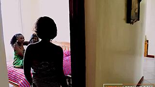 😈 Naughty ebony BFFs scissor and trib that massive dildo in sloppy threesome frenzy!!