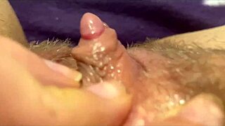 Huge Clit Rubbed and Jerked to Gushing Orgasm Close Up!