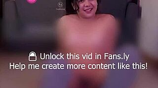 athletic filipina does sit-ups with lush vibrator stuffed in both tight holes moaning to orgasm