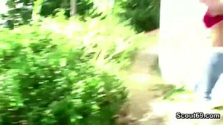 Tender Park Seduction Turns Passionate Cash Fuck for Petite Stranger