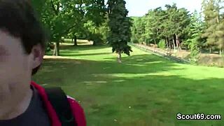 Tender Park Seduction Turns Passionate Cash Fuck for Petite Stranger