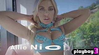 Allie Nicole's Big Tits Burst from Hot Lingerie Poses