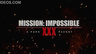 Khloe Kapri bangs secret agent missionary begs cumshot in Mission Impossible cosplay parody.