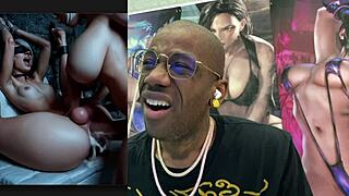 uhh big breasted thicc ass trans cock 2b fucks 9s tight hole till creampie explodes ai generated mess