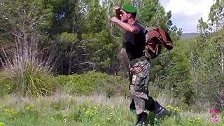Redhead Slut Pounds Soldier Cock Cowgirl on Mountain Outdoor Ride