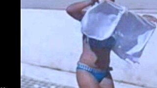 brazilian lesbian babe strips hot ripping clothes off in steamy tease