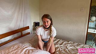 Jade Submissive Gags Deepthroat on Huge Cock Face Fuck Spitting