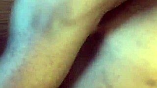 A plump beauty tempts a slender admirer in secret play.