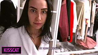 day 11 stepmom risky creampie sex in shared vacation bed with stepson