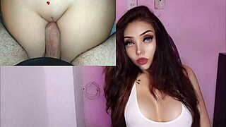 Horny Latina teen's wet pussy and big tits get fucked to orgasm with creampie POV