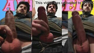 Skinny babe jerks monster cock and begs you lick balls swallow cum