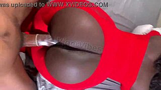 Big booty ebony bbw bent over doggystyle, juicy pussy dripping closeup.