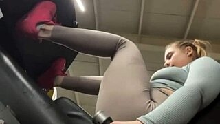 teen pounds fat pussy extreme in public gym hardcore