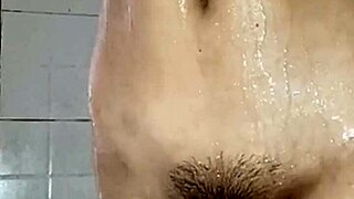 beautiful latina housewife flashes her natural tits and panties in bathroom then sends steamy video to shop owner