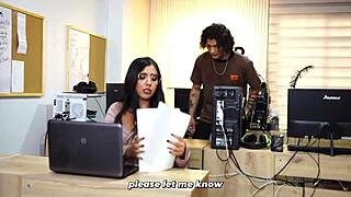 hey, that big-assed secretary's shaking her curves for the boss's son right at work