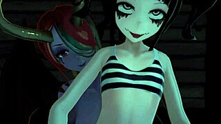 monster elf girl jumps on cock with neko sis and slimer dominating me halloween style