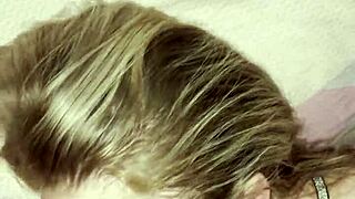 Step son sneaks in bedroom sucks mommy's big cock after husband leaves