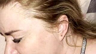 Step son sneaks in bedroom sucks mommy's big cock after husband leaves