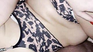 Step son sneaks in bedroom sucks mommy's big cock after husband leaves